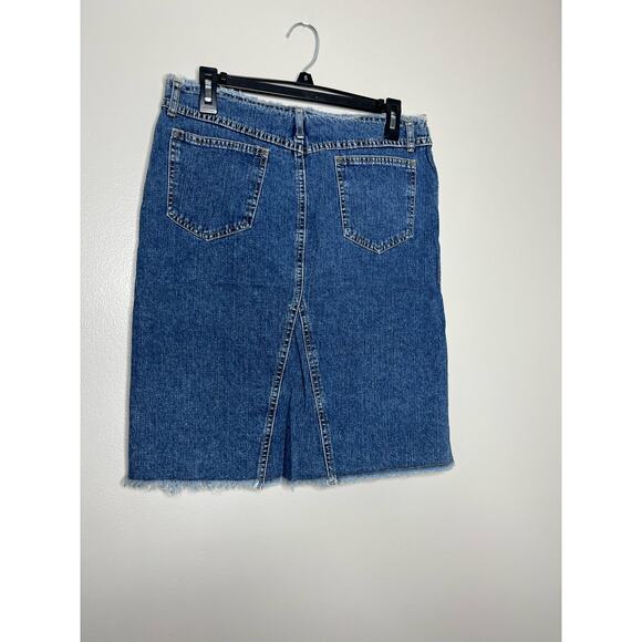 Vintage Tag Rag Culture Denim & Lace Raw Hem Y2K Light Academia Skirt Size 9 - Picture 5 of 7
